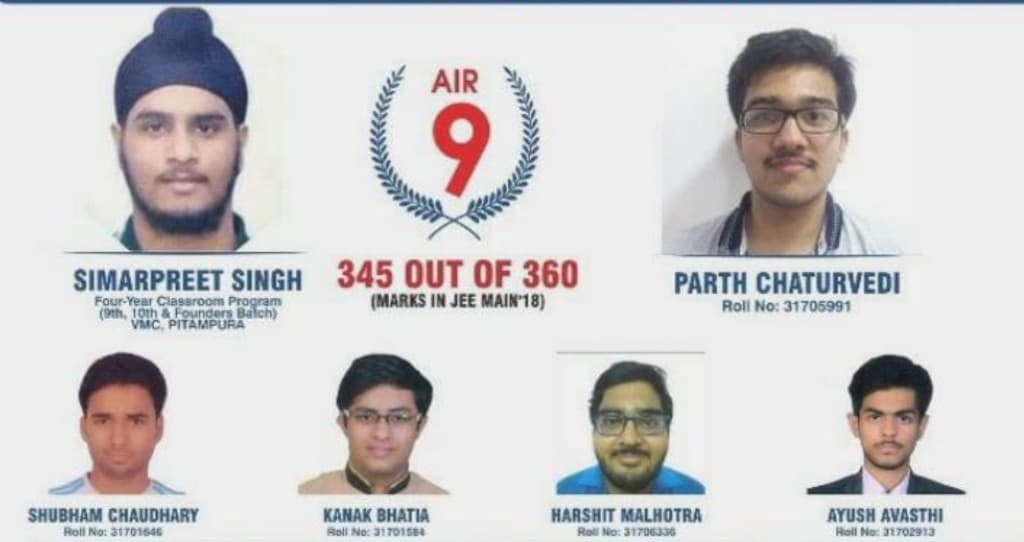IIT-JEE result achievement collage